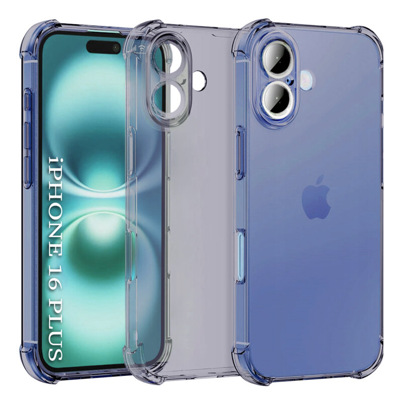 Husa iPhone 16 Techsuit Shockproof Clear Silicone, fumuriu