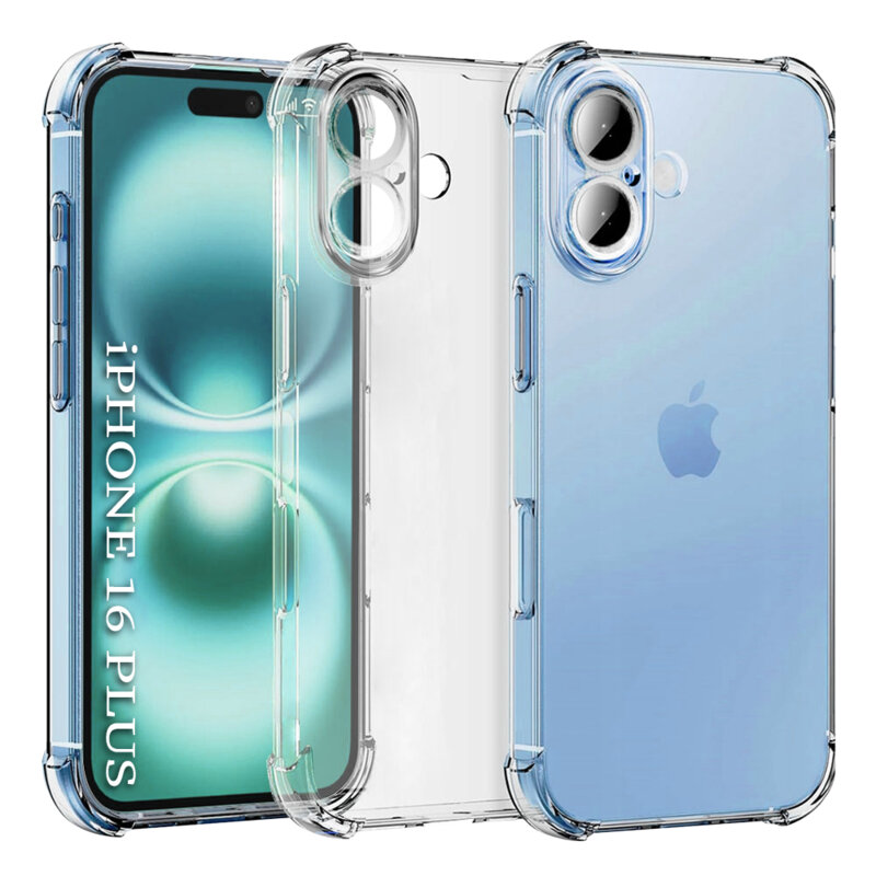 Husa iPhone 16 Techsuit Shockproof Clear Silicone, transparenta