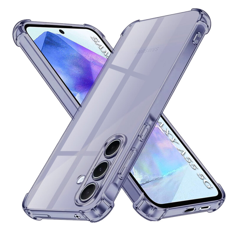 Husa Samsung Galaxy A55 5G Techsuit Shockproof Clear Silicone, fumuriu