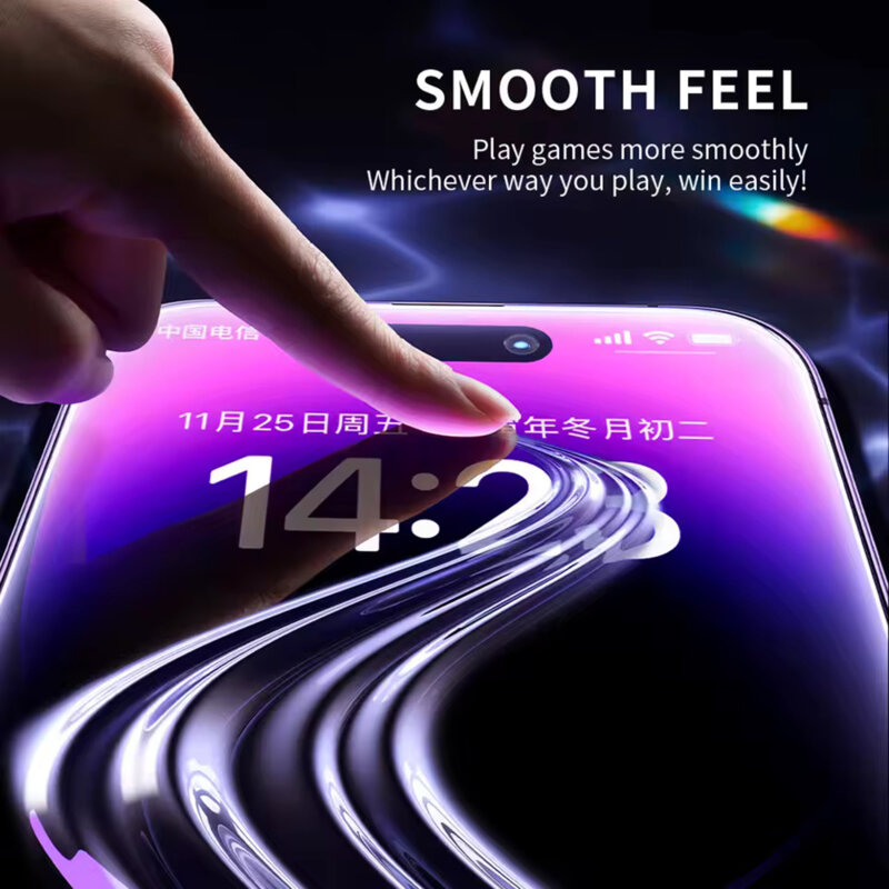 Folie iPhone 16 Blueo Anti-Static HD Glass, negru