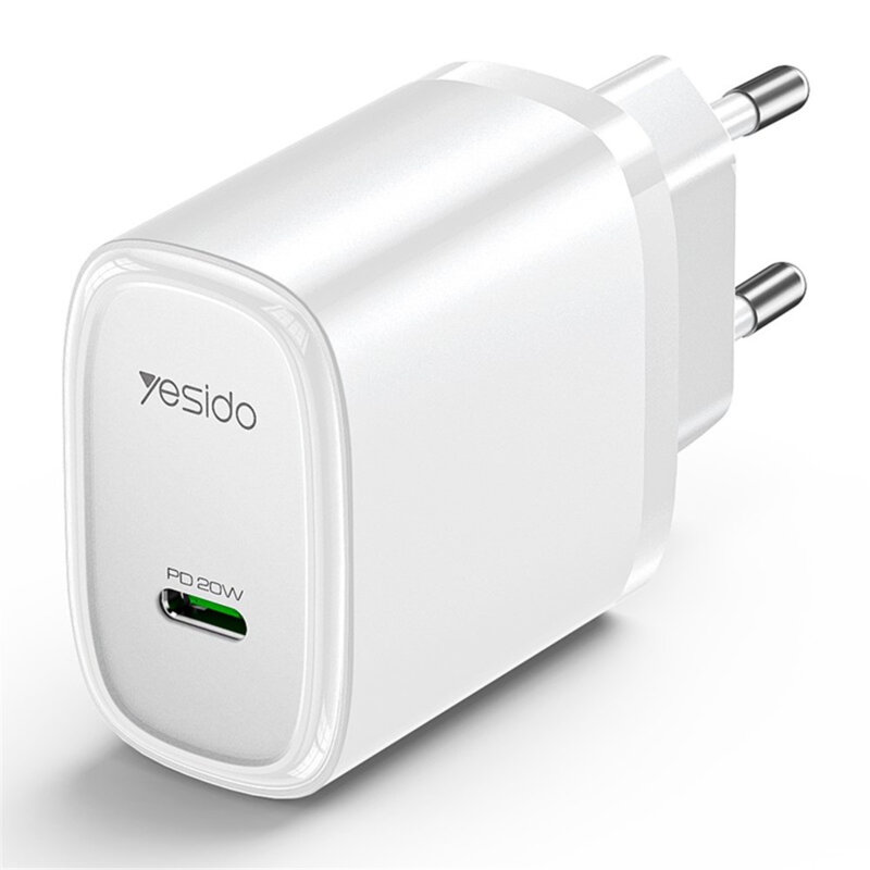Incarcator priza USB-C compact PD20W Yesido YC57, alb