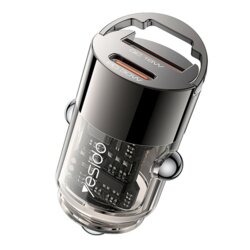 Mini incarcator auto PD30W, dual USB Yesido Y68, negru