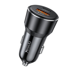 Incarcator auto cu carcasa aluminiu 50W Yesido Y64, negru