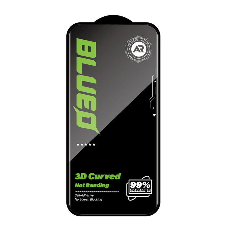 Folie iPhone 16 Pro Max Blueo 3D Full Display Curved Edge AR Glass, negru