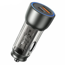 Incarcator auto bricheta USB 30W, Yesido Y49, gri