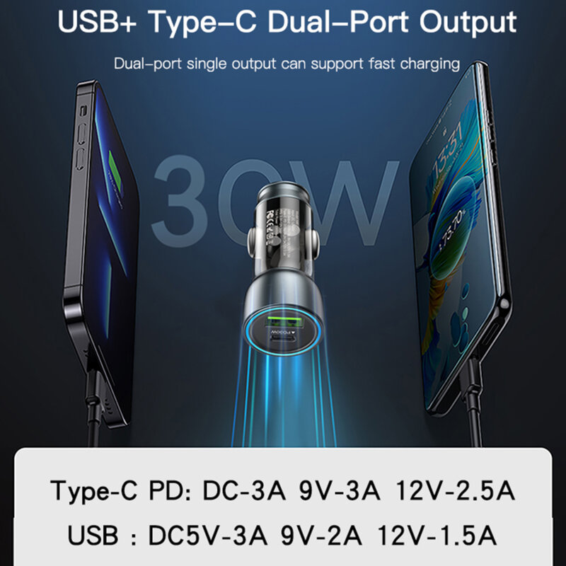 Incarcator auto bricheta USB 30W, Yesido Y49, gri