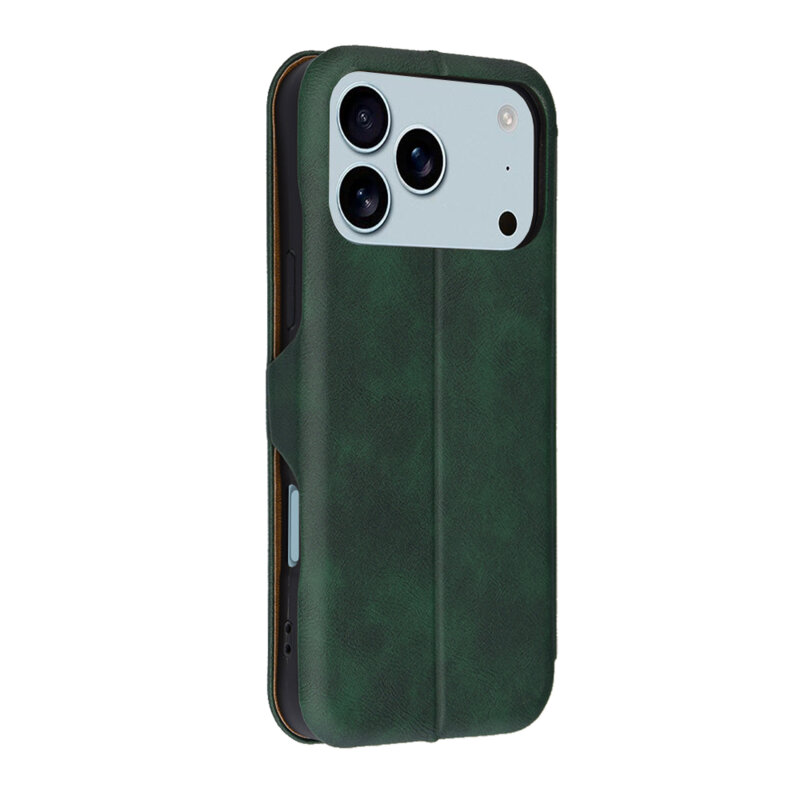 Husa 360° iPhone 17 Pro Max Techsuit Safe Wallet Plus, verde