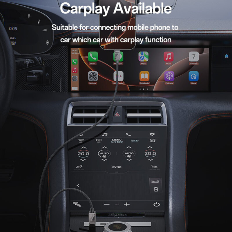 Cablu Type-C PD60W, compatibil CarPlay Yesido CA196, 1.2m