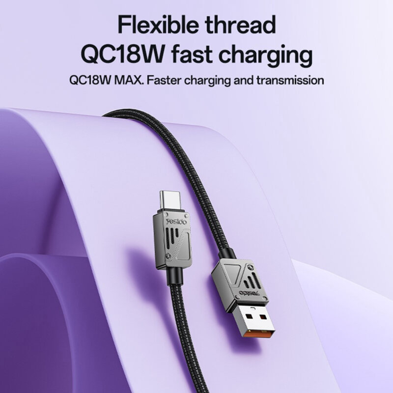 Cablu incarcare rapida USB, Type-C 18W Yesido CA135C, 1.2m