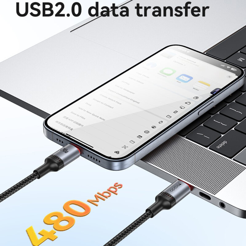 Cablu de date Type-C Fast Charging, 240W Yesido CA186, 2m