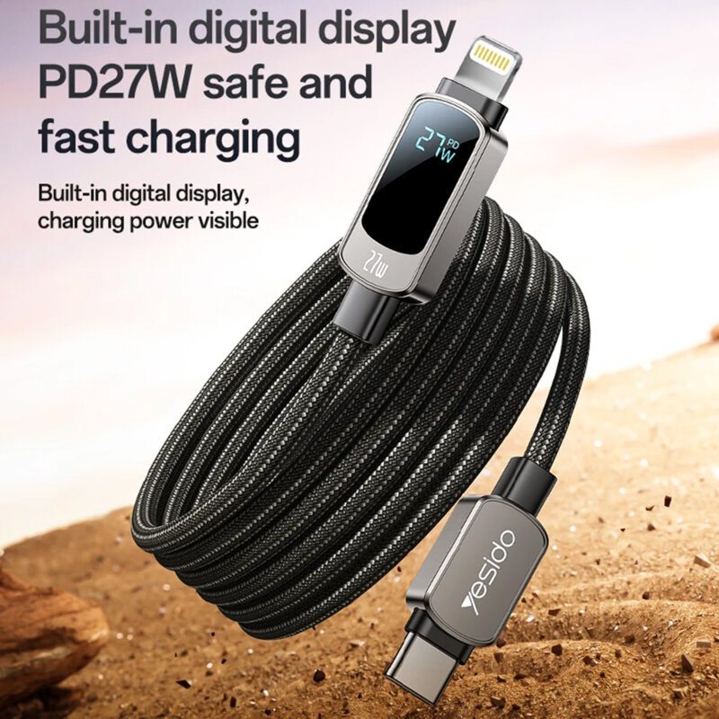 Cablu de date Type-C Fast Charging 27W, 3A Yesido CA180, 1.2m