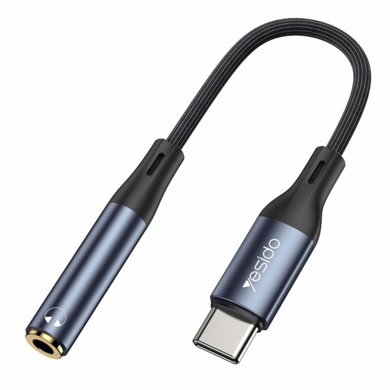 Adaptor audio USB-C la Jack 3.5mm Yesido, 15cm, YAU38, negru