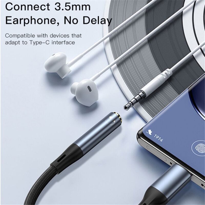 Adaptor audio USB-C la Jack 3.5mm Yesido, 15cm, YAU38, negru