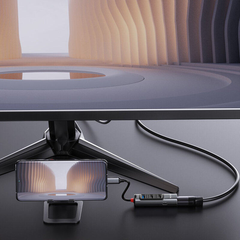 Hub Type-C la USB, USB-C, DP, PD100W, 4K, 5in1 Yesido, HB23