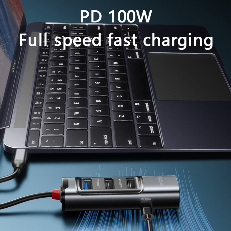 Hub Type-C la USB, USB-C, DP, PD100W, 4K, 5in1 Yesido, HB23