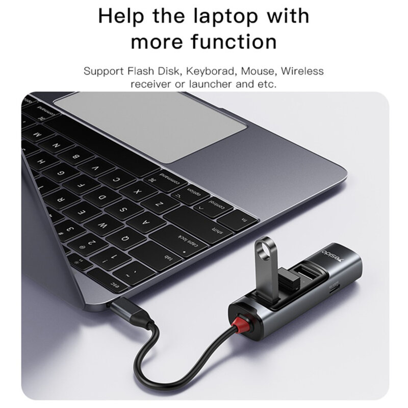 Hub Type-C la USB, USB-C, HDMI, PD100W, 4K, 5in1 Yesido, HB22