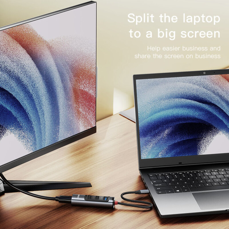 Hub Type-C la USB, USB-C, HDMI, PD100W, 4K, 5in1 Yesido, HB22