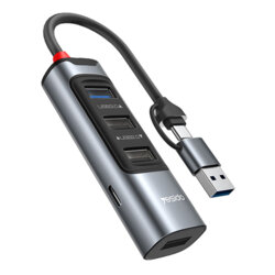 Hub USB, Type-C la 4x USB, USB-C, PD100W, 5Gbps Yesido, HB20