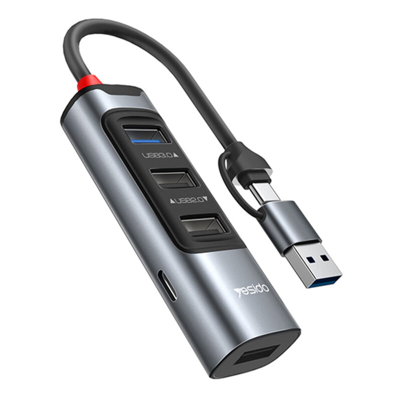 Hub USB, Type-C la 4x USB, USB-C, PD100W, 5Gbps Yesido, HB20