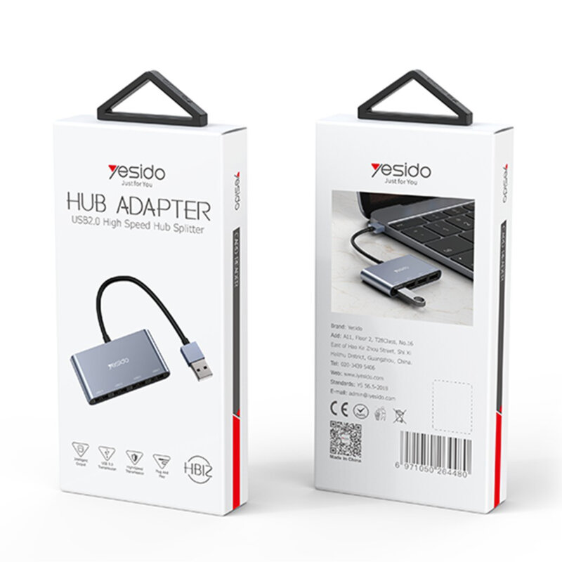 Docking Station USB la 4x USB Yesido, 480Mbps, 15cm, HB12
