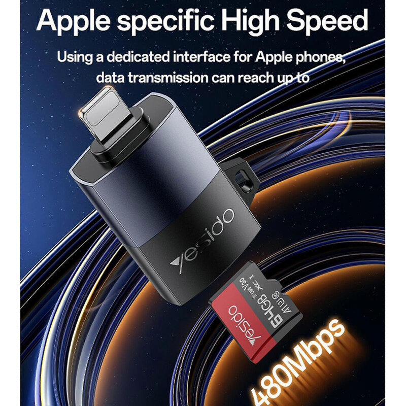 Adaptor Lightning la TF pentru iPhone, iPad Yesido, GS38