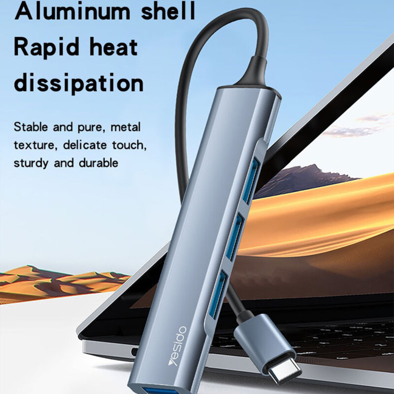 Docking Station Type-C la 4x USB Yesido, 5Gbps, HB17