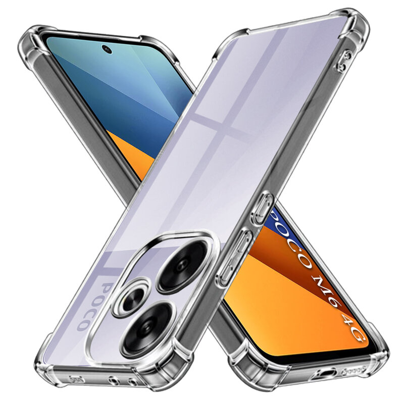 Husa Xiaomi Poco M6 4G Techsuit Shockproof Clear Silicone, transparenta