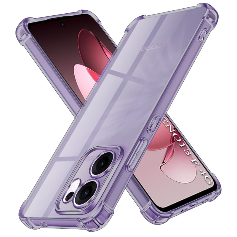 Husa Oppo Reno13 F 4G Techsuit Shockproof Clear Silicone, fumuriu