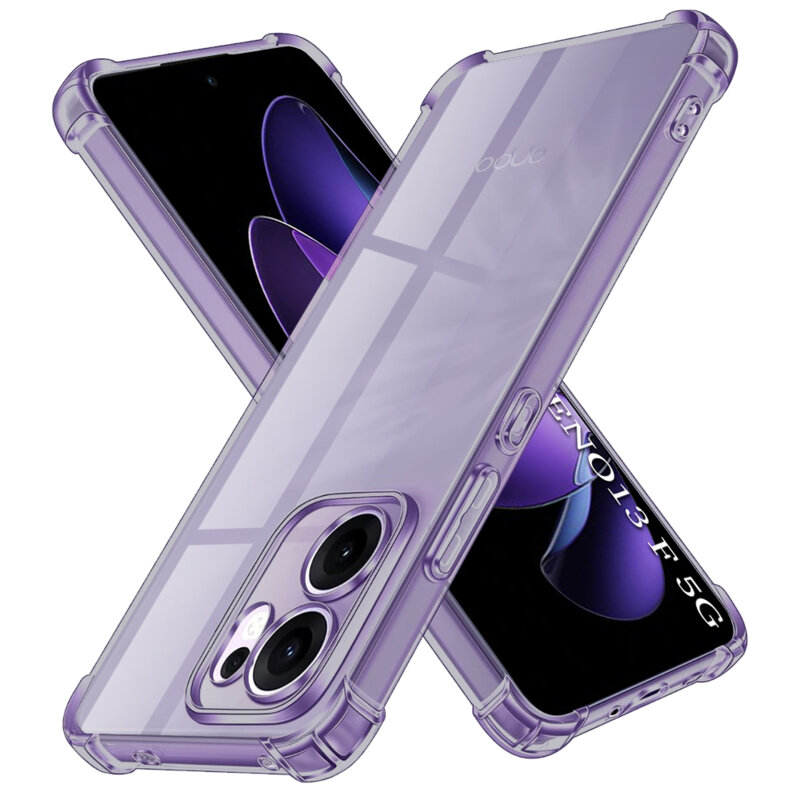 Husa Oppo Reno13 F 5G Techsuit Shockproof Clear Silicone, fumuriu