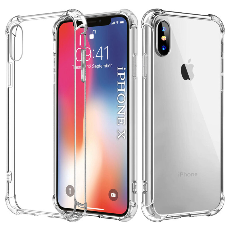 Husa iPhone X, iPhone 10 Techsuit Shockproof Clear Silicone, transparenta