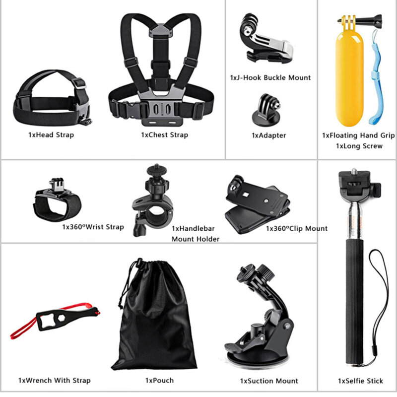 Kit 15in1 accesorii pentru camera de actiune GoPro Hero Techsuit CamQuest SA15