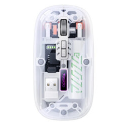 Mouse transparent wireless dual-mode 2.4G + BT Yesido KB29, alb