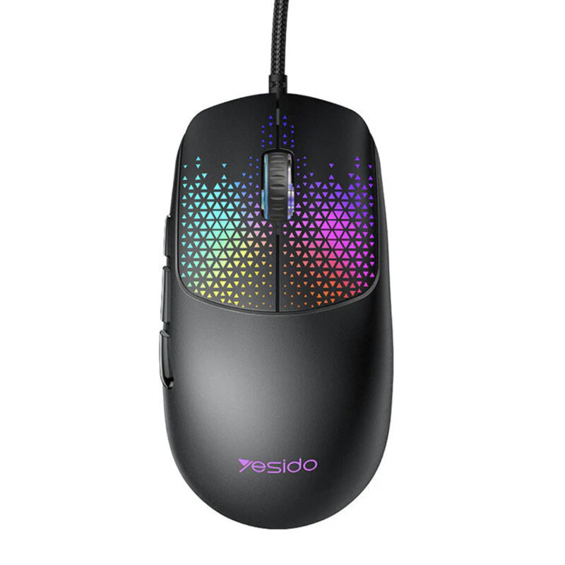 Mouse gaming cu fir USB RGB 7200DPI, Yesido KB20, negru