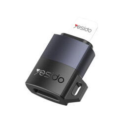 Adaptor OTG Type-C la Lightning, 27W Yesido GS27, gri