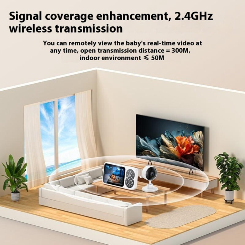 Monitor bebelus pentru supraveghere copii Yesido, KM26, alb