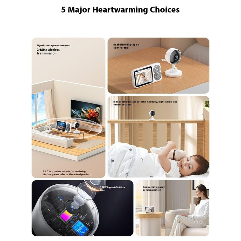 Monitor bebelus pentru supraveghere copii Yesido, KM26, alb