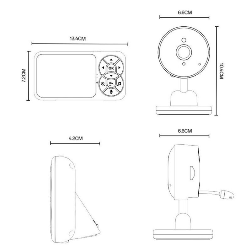 Monitor bebelus pentru supraveghere copii Yesido, KM26, alb