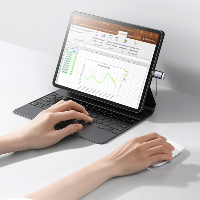 Adaptor OTG USB la Lightning cu lanyard Mcdodo, LED, OT-7390