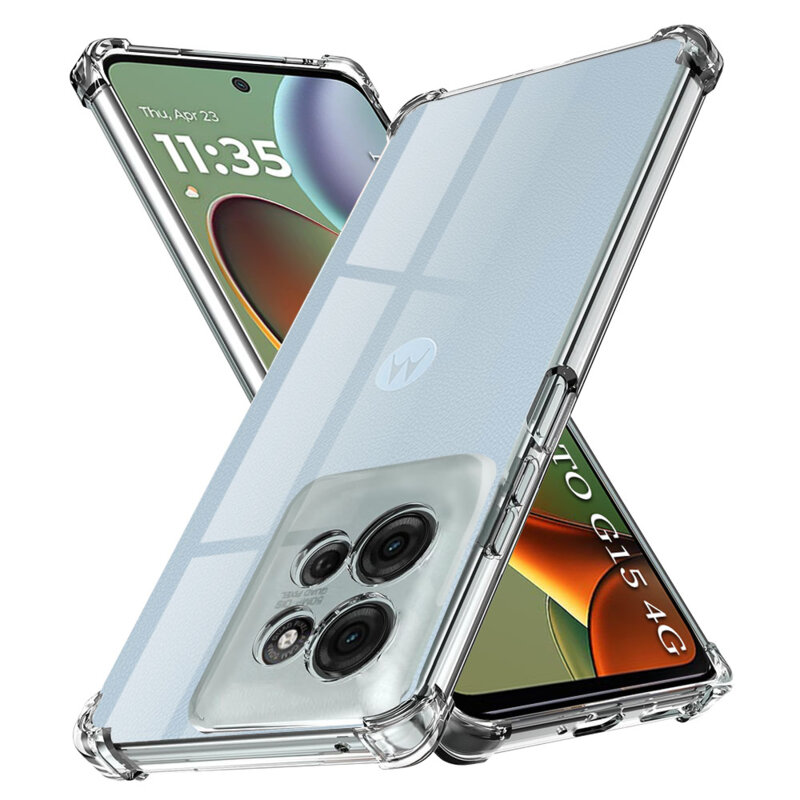 Husa Motorola Moto G15 Techsuit Shockproof Clear Silicone, transparenta