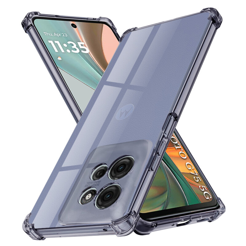 Husa Motorola Moto G75 Techsuit Shockproof Clear Silicone, fumuriu