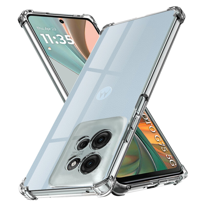 Husa Motorola Moto G75 Techsuit Shockproof Clear Silicone, transparenta