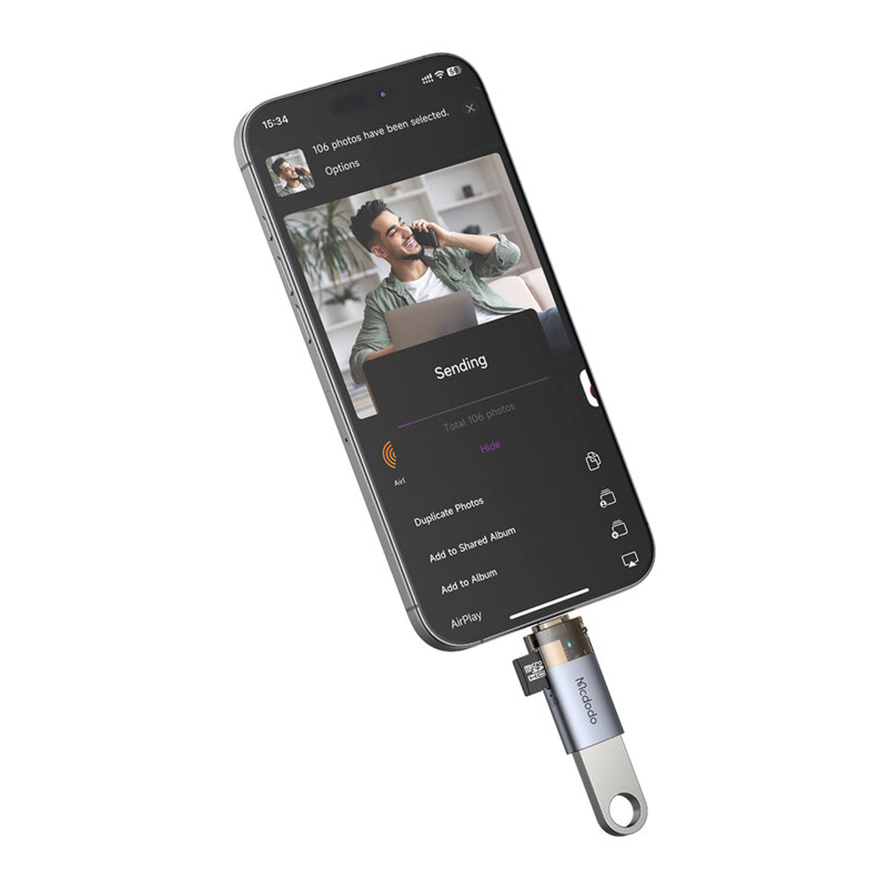 Adaptor OTG USB la Lightning, cititor carduri TF Mcdodo, OT-7850