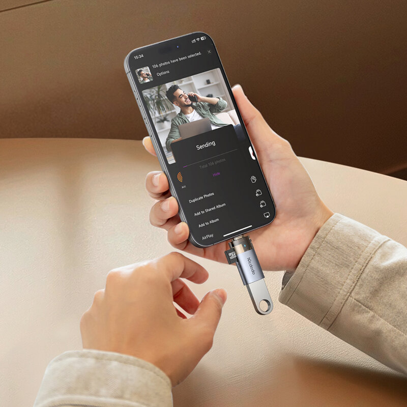 Adaptor OTG USB la Lightning, cititor carduri TF Mcdodo, OT-7850