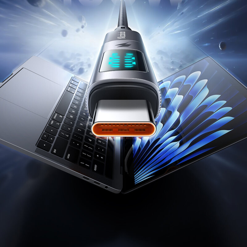 Adaptor OTG Type-C cu afisaj digital, 100W Mcdodo, OT-6090