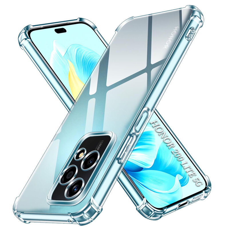 Husa Honor 200 Lite Techsuit Shockproof Clear Silicone, transparenta