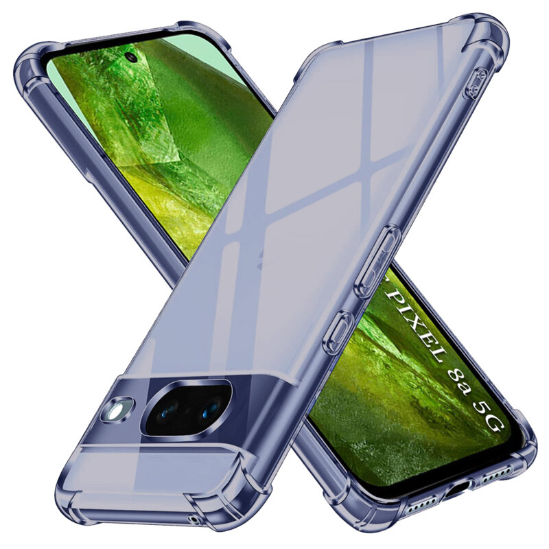 Husa Google Pixel 8a Techsuit Shockproof Clear Silicone, fumuriu