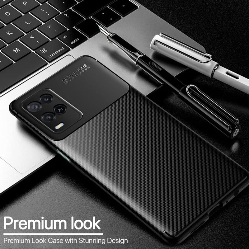 Husa Oppo A54 4G Techsuit CarbonFiber, negru