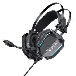 Casti gaming cu microfon Yesido EK03, lumini, Jack, USB, 2m