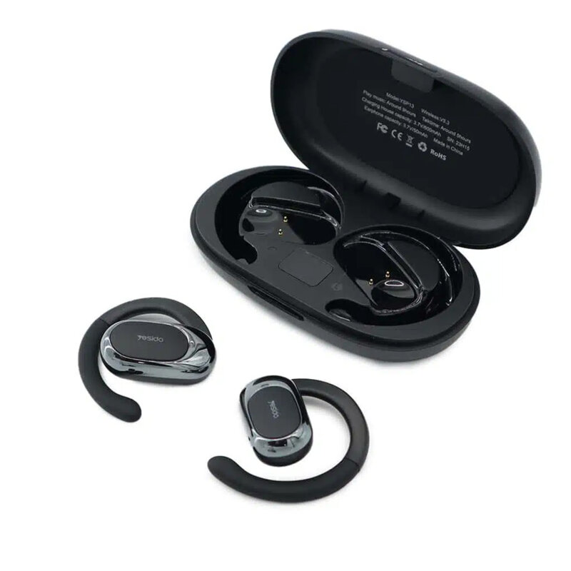 Casti wireless open-ear Yesido YSP13, LED, 600mAh, negru