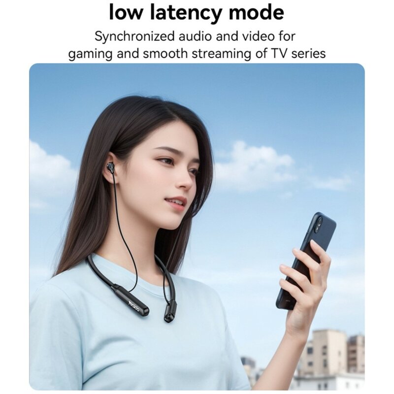 Casti wireless cu banda pentru gat Yesido YSP21, 280mAh, negru